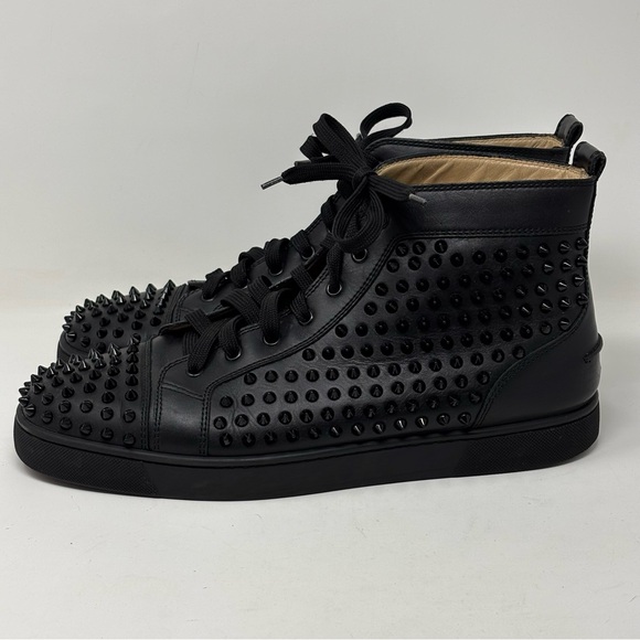 Christian Louboutin Louis Spikes Sneakers Black Size EU 45.5 (12.5) - Picture 2 of 16